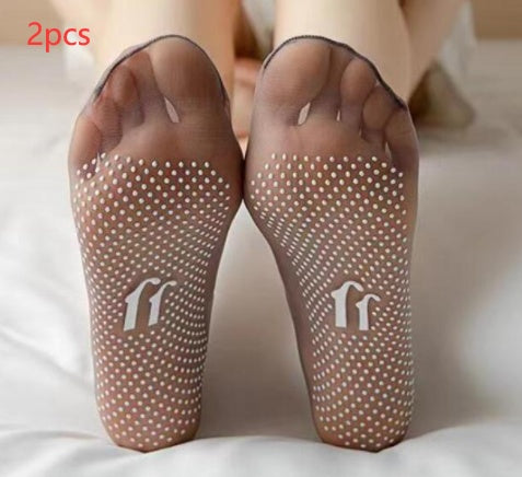 Ultra-thin Seamless Glue Dispensing Non-slip Massage Footbed Short Stockings