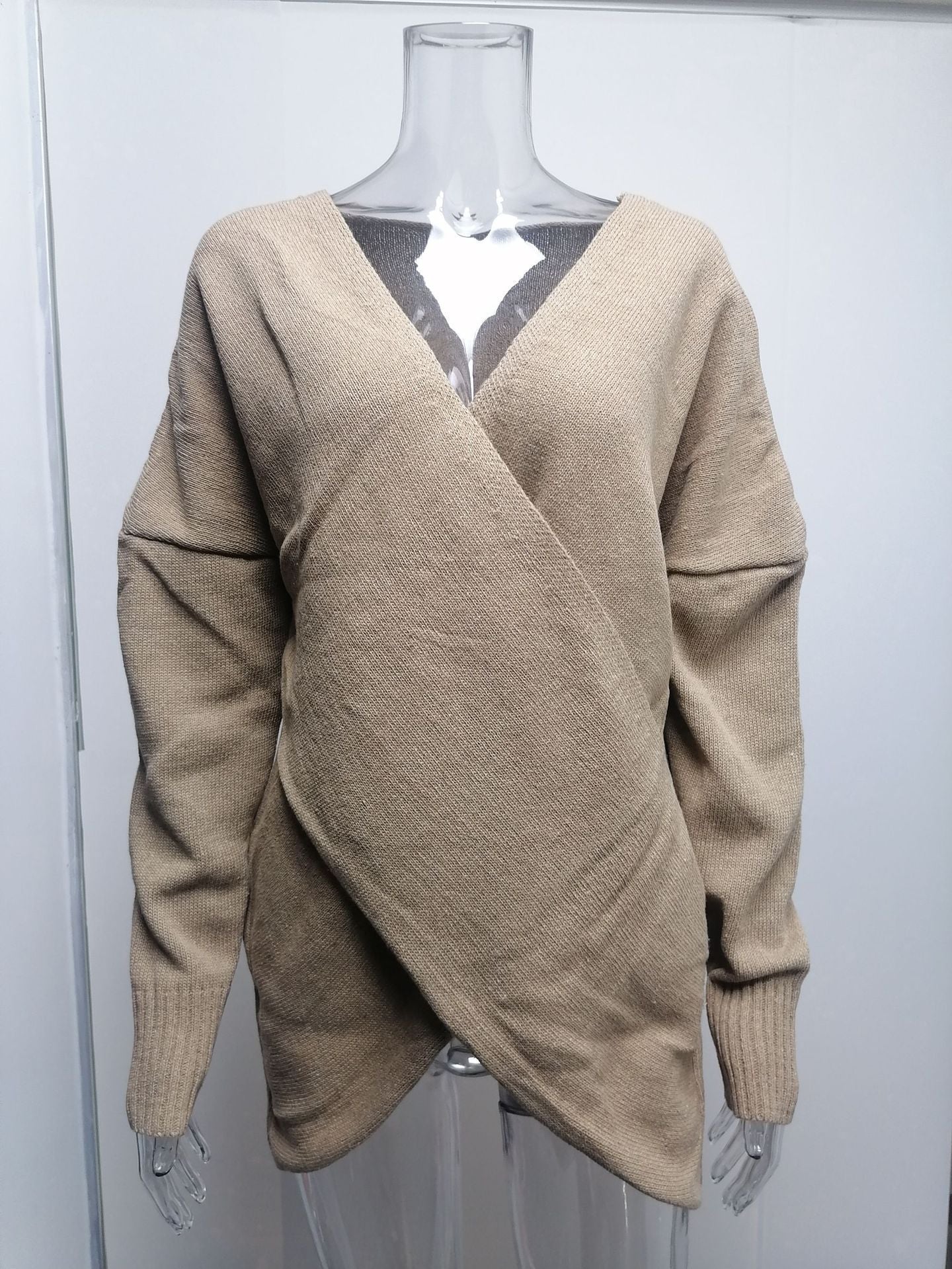 Cross Loose Outer Wear Women's Knitted Sweater