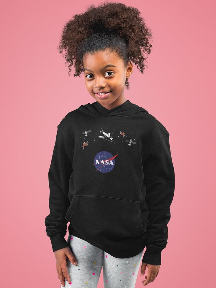 Nasa Logo Floating Objects Hoodie -NASA Designs