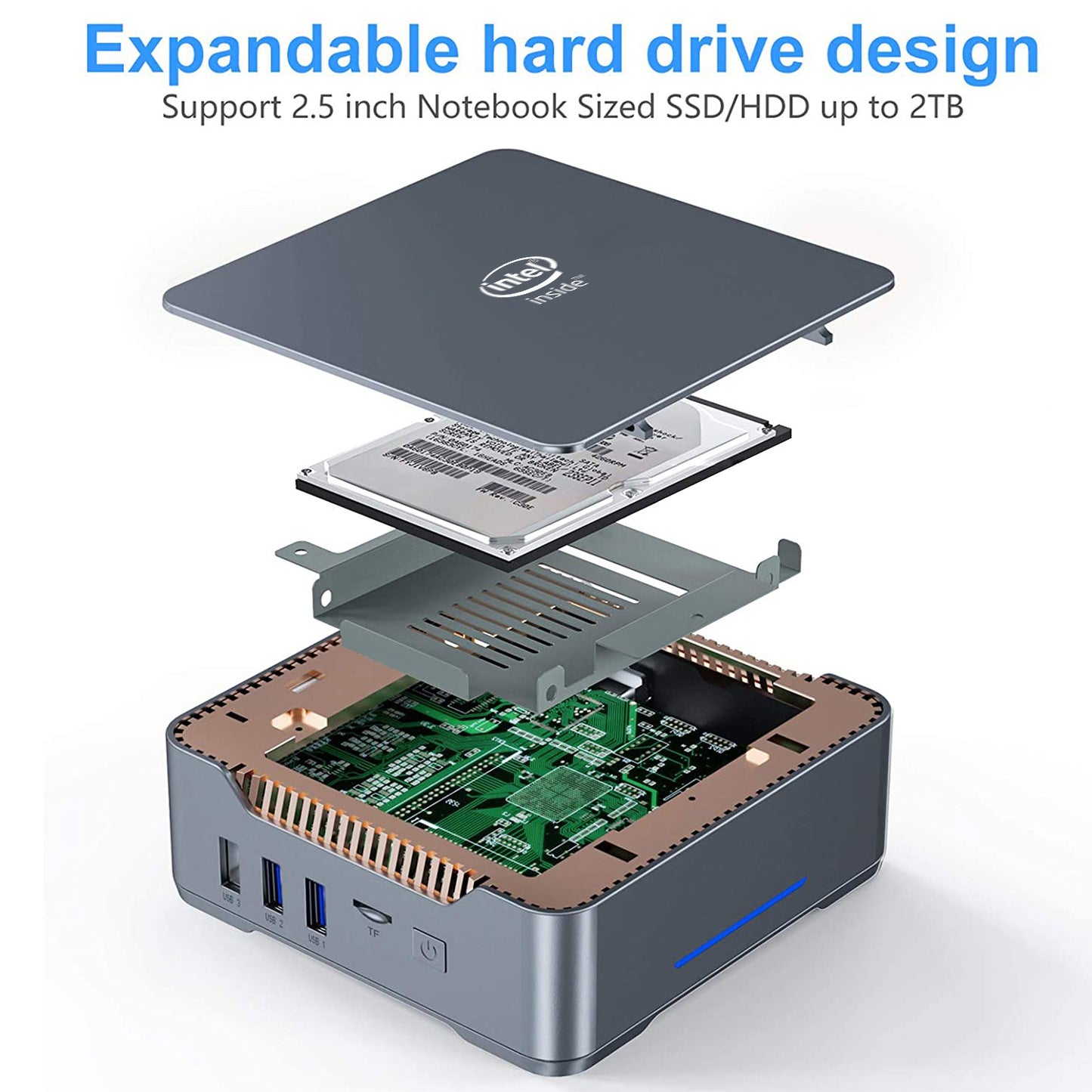 Mini Host GK3V-Pro Dual HDMI And VGA 3 Display Output The Mini Pc Is Pre-installed With Win11