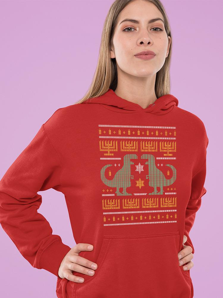 Christmas Dinosaurs Hoodie -SmartPrintsInk Designs