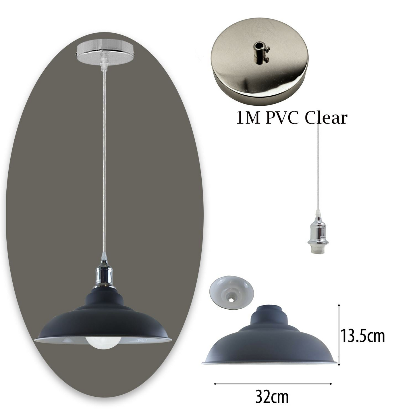 New Vintage Pendant Ceiling Shade Industrial Chandelier Flush mount Lighting UK~1176