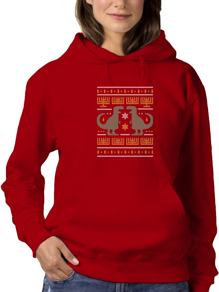 Christmas Dinosaurs Hoodie -SmartPrintsInk Designs