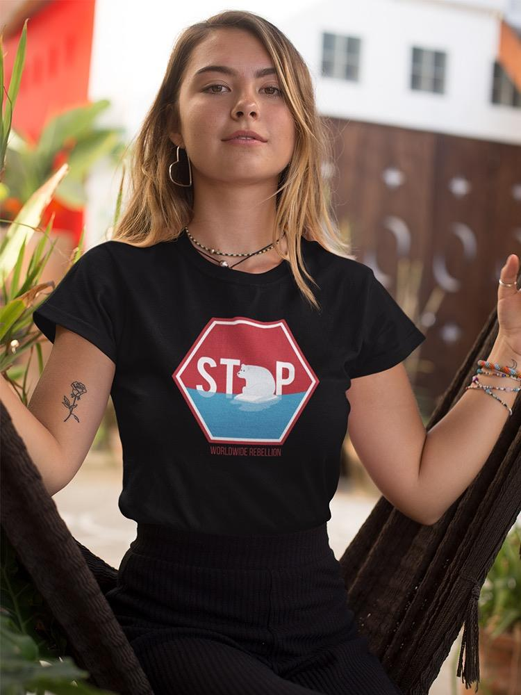 Stop Sign Melting Ice T-shirt -SmartPrintsInk Designs