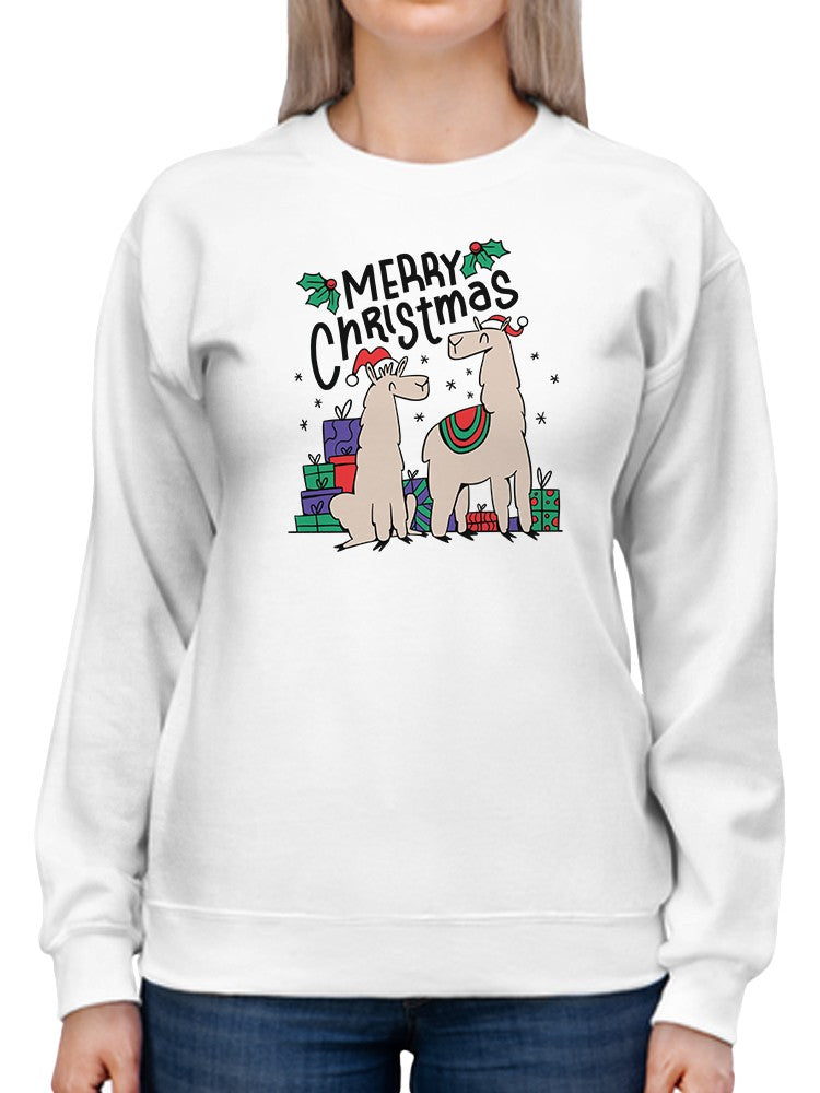Merry Christmas Llamas Women's Apparel