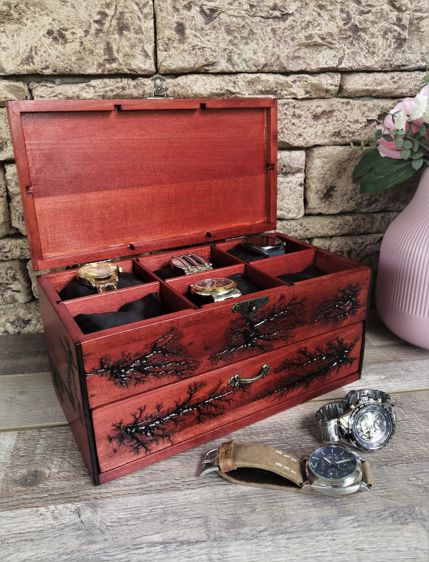 Gifts for men who have everything, Watch Box Organizer with Drawer