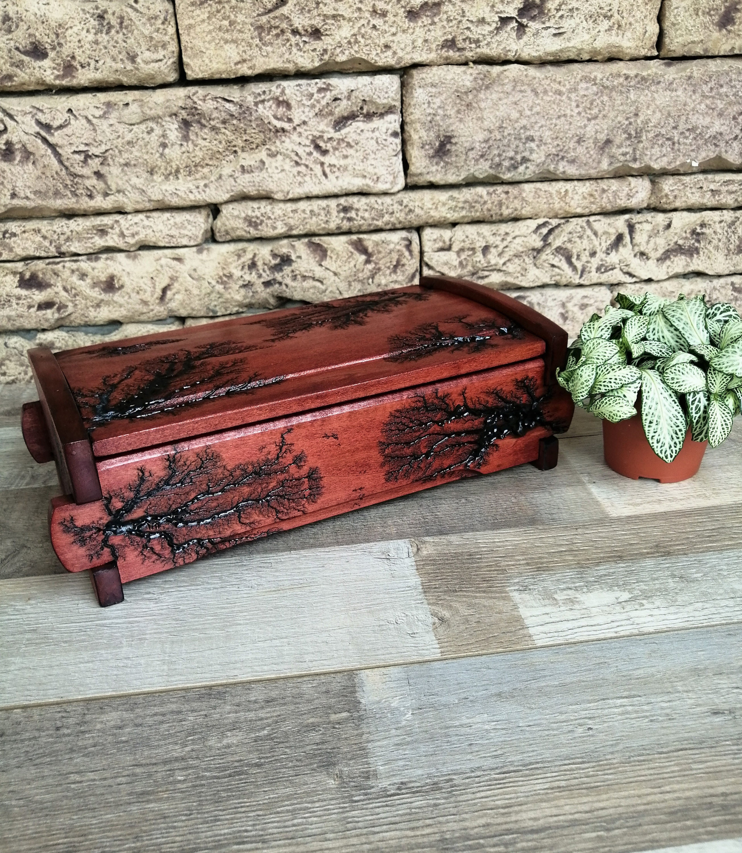 Wood Watch Box Organizer, Personalized Watch Storage 4 Slots, Watch Box Gift for Dad