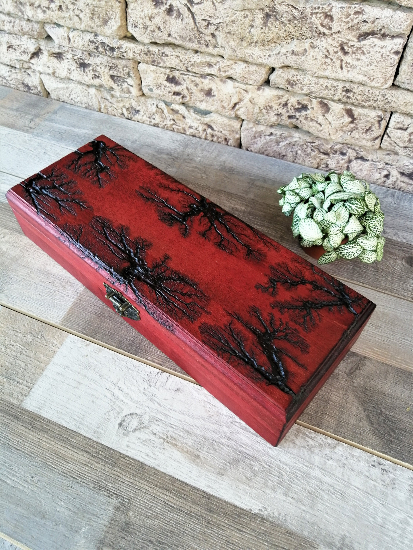 Watch Box for Men, Personalized Large Watch Box, Lichtenberg Wood Burning, Unique Gift for Dad