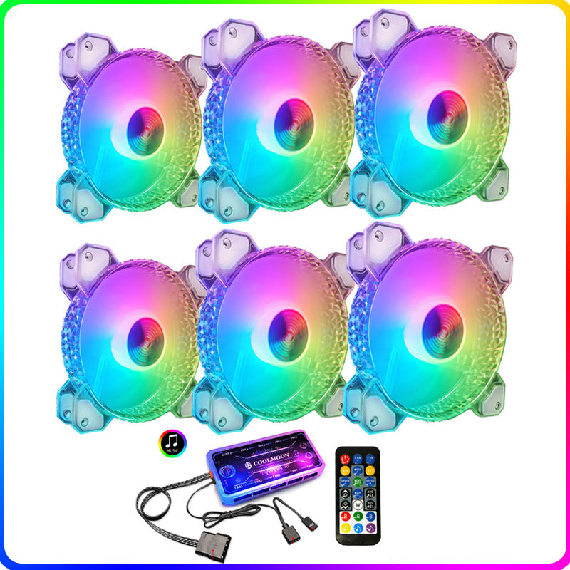 Cool Diamond Rgb Fan 12Cm Silent Diamond Aperture Computer Magic Argb Motherboard Synchronous Chassis Fan