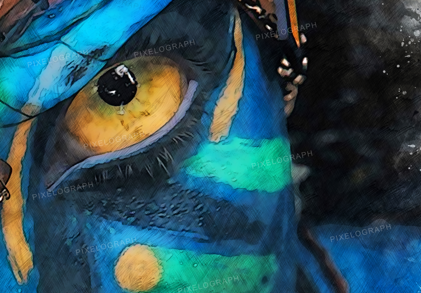 Avatar Large Print, Avatar Art, Neytiri Poster, Neytiri Sketch Art, Avatar HQ cotton paper print, Avatar Paper Print, Avatar Watercolor
