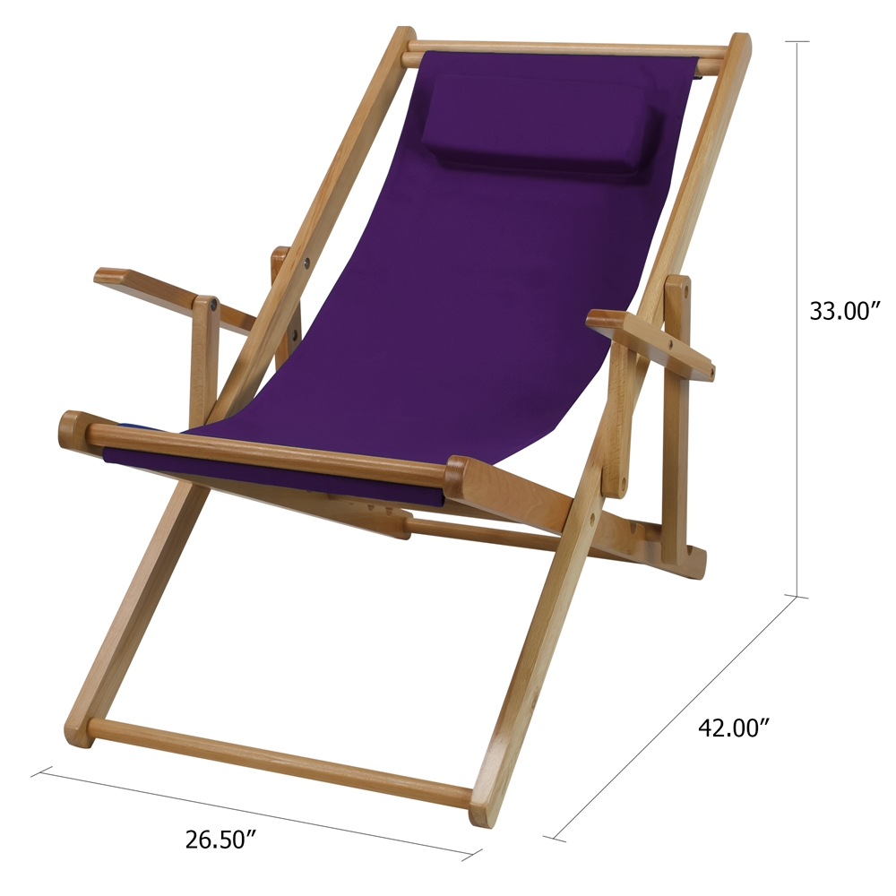 Sling Chair Natural Frame-Purple Canvas