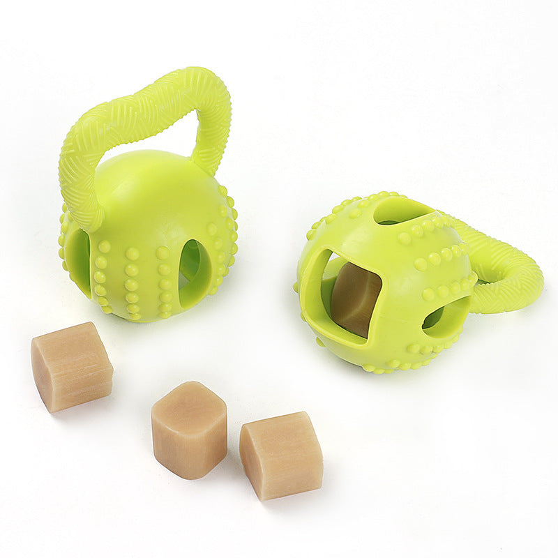 Square Pull Global Bite-resistant Molar Cleaning Cheese Ball Interactive Educational Pet Toy