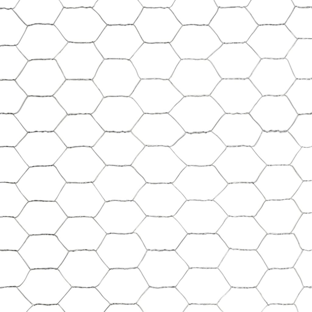 vidaXL Chicken Wire Fence Galvanized Steel 82'x3.9' Silver
