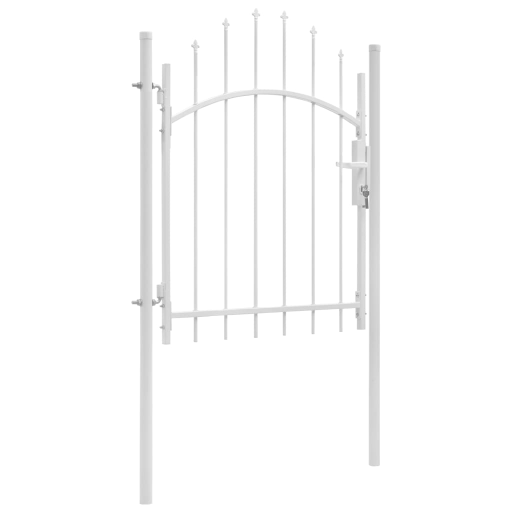 vidaXL Garden Gate Steel 39.4"x68.9" White