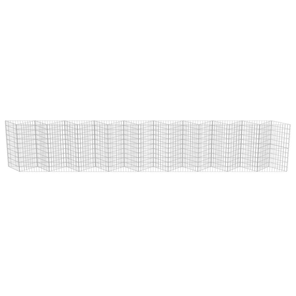 vidaXL Gabion Wall Galvanized Steel 248"x11.8"x39.4"