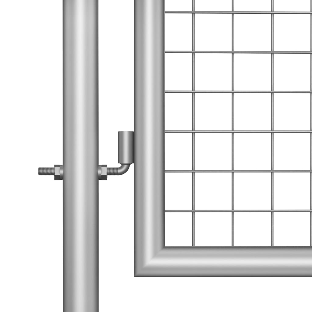 vidaXL Garden Gate Galvanized Steel 41.3"x68.9" Silver