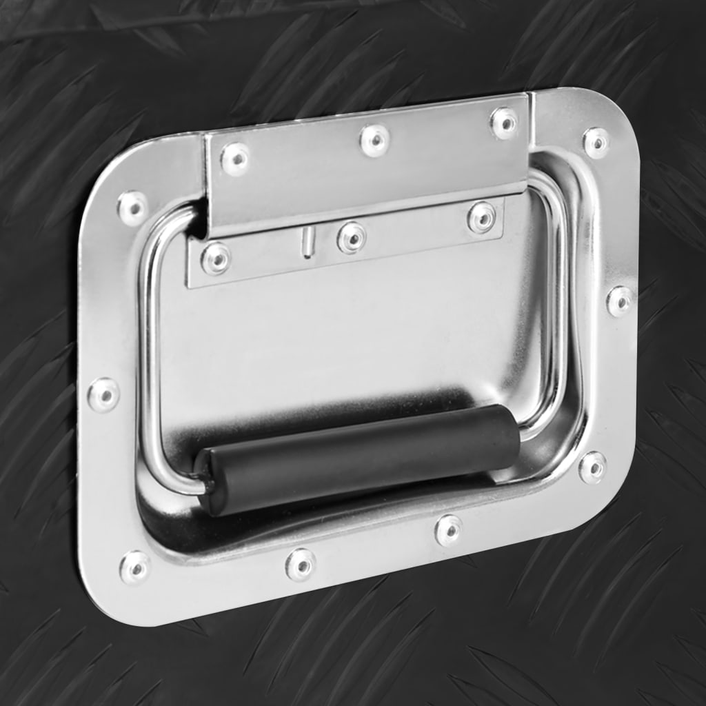 vidaXL Storage Box Black 39.4"x21.7"x14.6" Aluminum