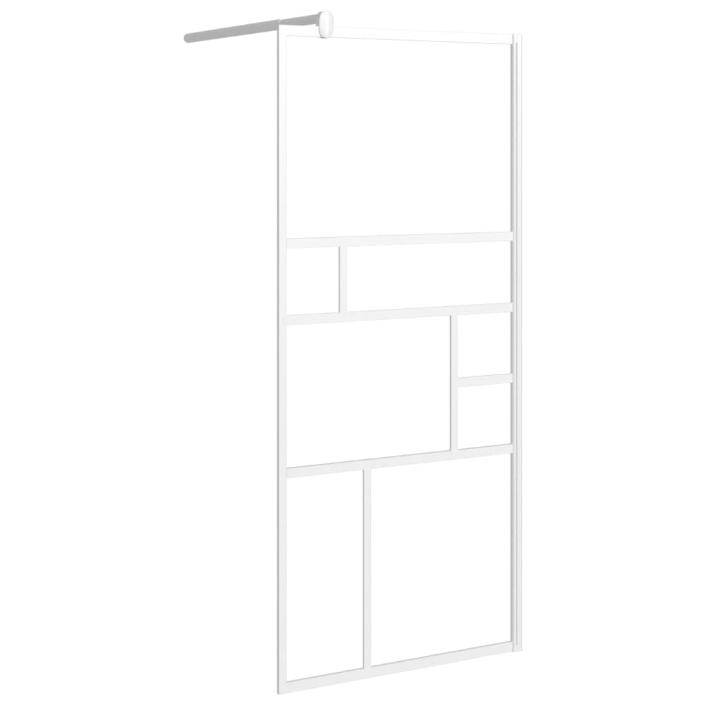 vidaXL Walk-in Shower Wall 35.4"x76.8" ESG Glass White