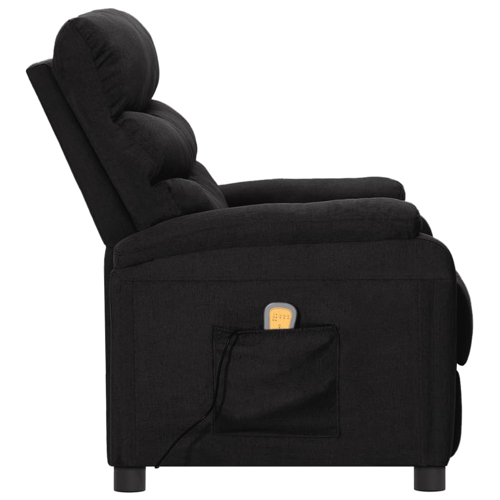 vidaXL Massage Reclining Chair Black Faux Leather