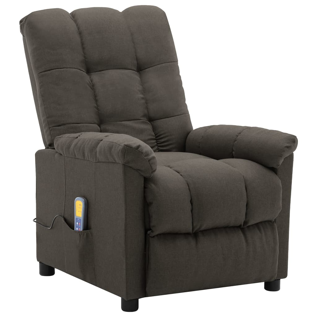 vidaXL Massage Recliner Taupe Fabric