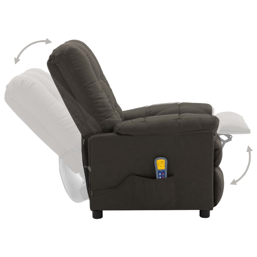 vidaXL Massage Recliner Taupe Fabric
