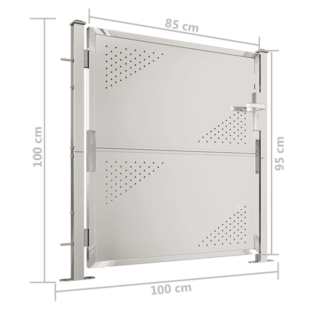 vidaXL Garden Gate 39.4"x39.4" Stainless Steel