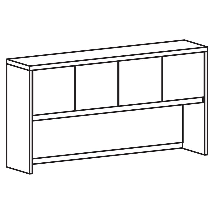 Lorell Prominence 2.0 Espresso Laminate Hutch - 72" x 16" x 39" - 4 Door(s) - Material: Particleboard - Finish: Laminate