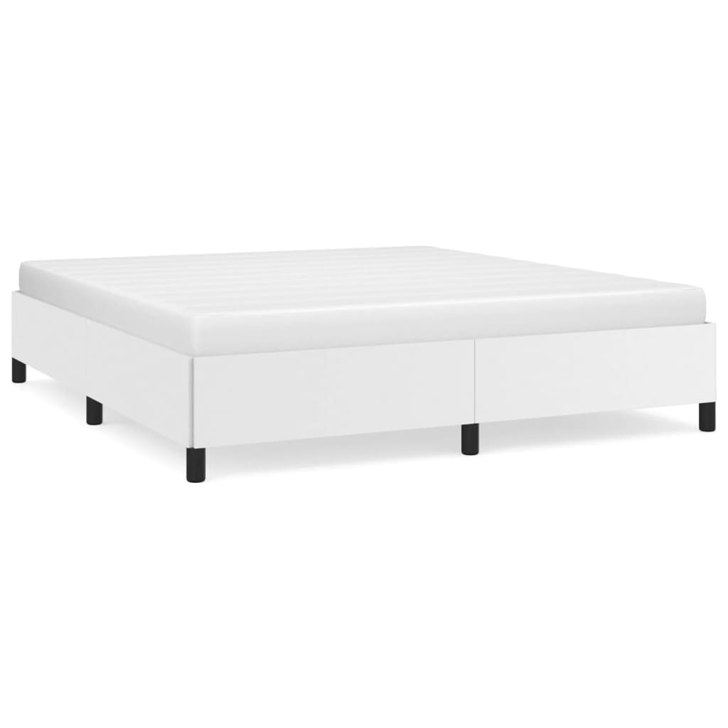 vidaXL Bed Frame White 76"x79.9" King Faux Leather