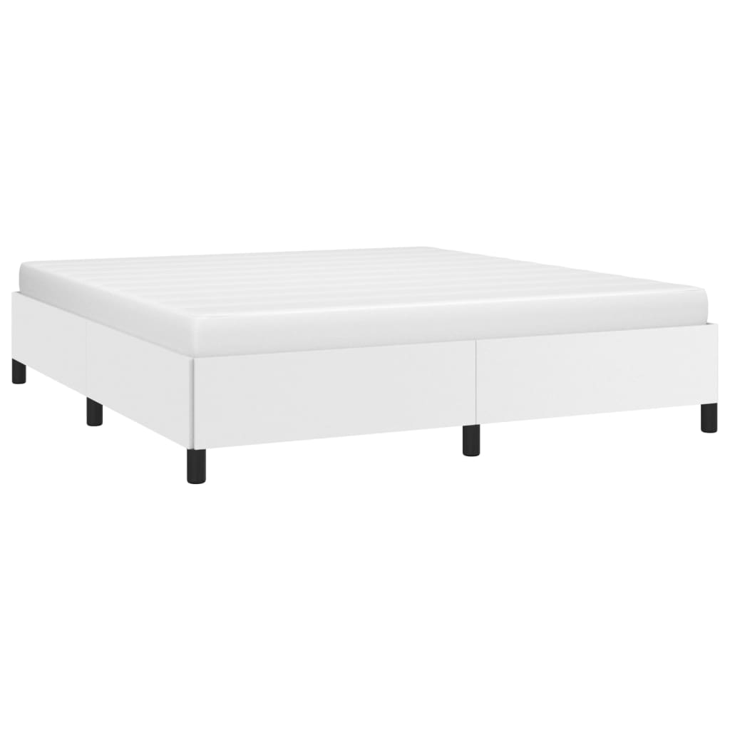 vidaXL Bed Frame White 76"x79.9" King Faux Leather