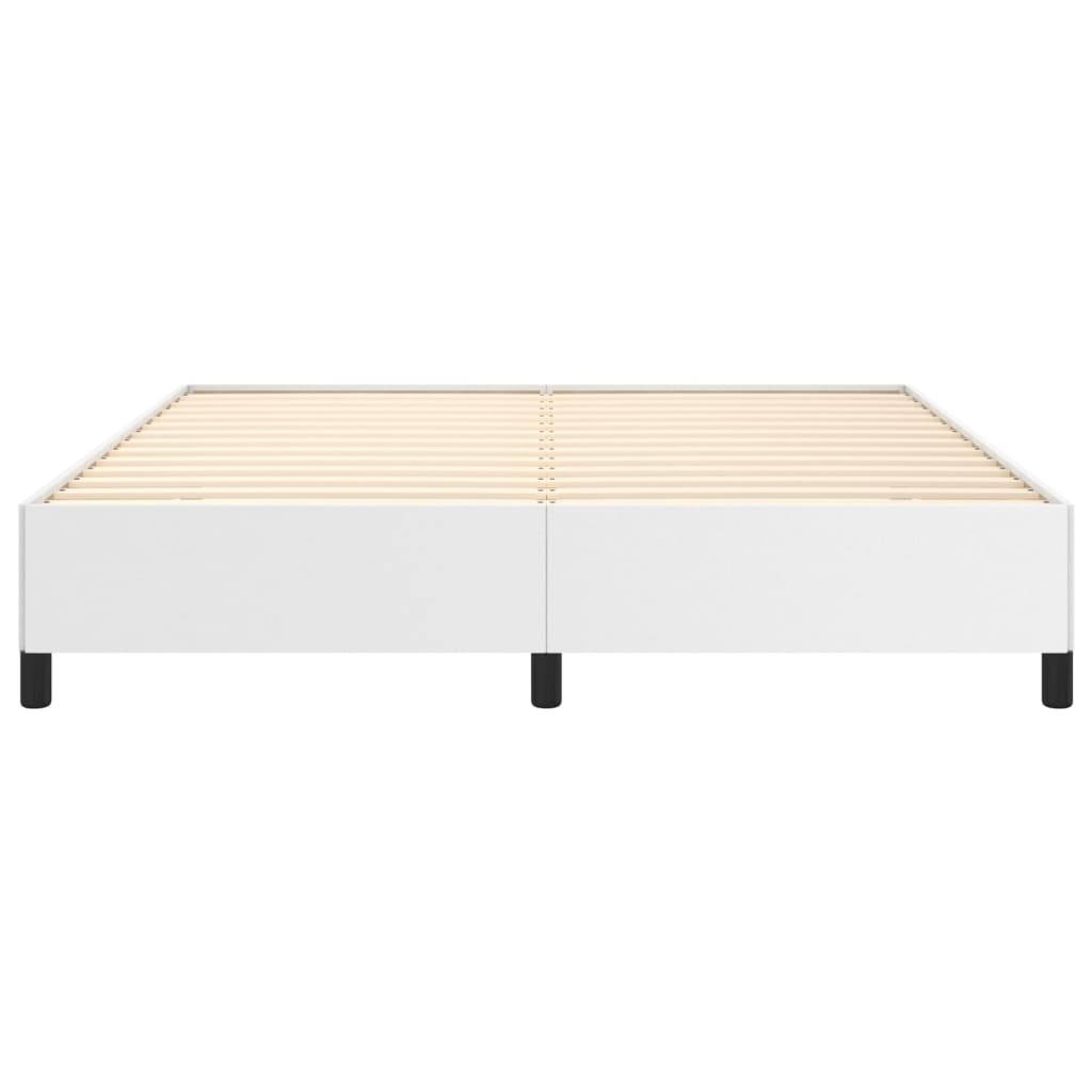 vidaXL Bed Frame White 76"x79.9" King Faux Leather