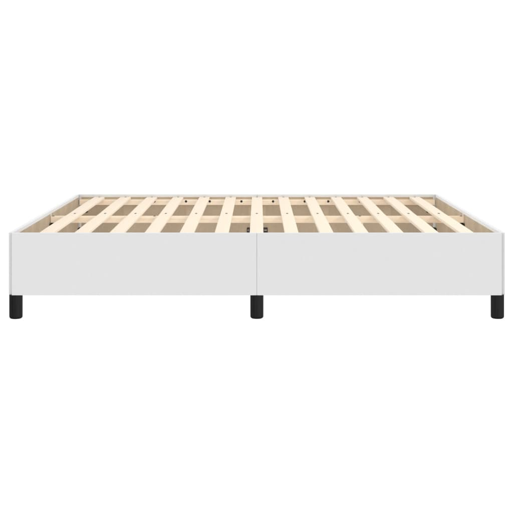 vidaXL Bed Frame White 76"x79.9" King Faux Leather