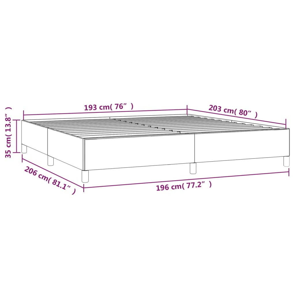 vidaXL Bed Frame White 76"x79.9" King Faux Leather