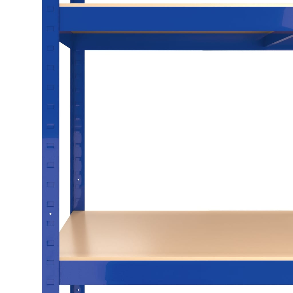 vidaXL 4-Layer Shelves 3 pcs Blue Steel&Engineered Wood