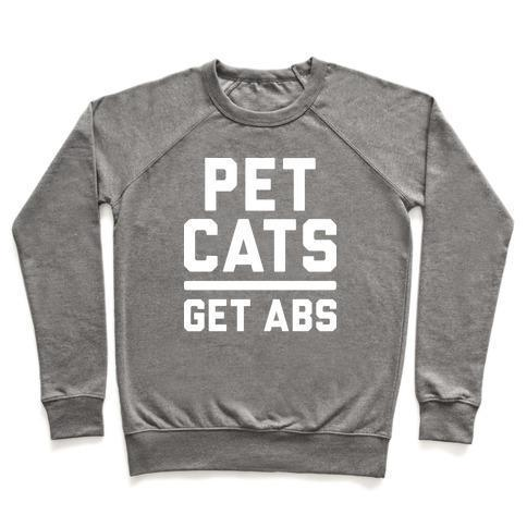 PET CATS GET ABS (WHITE) CREWNECK SWEATSHIRT