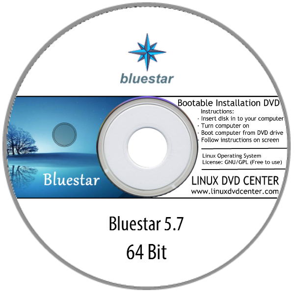 Bluestar Linux 5.7 (64Bit) - Bootable Linux Installation DVD
