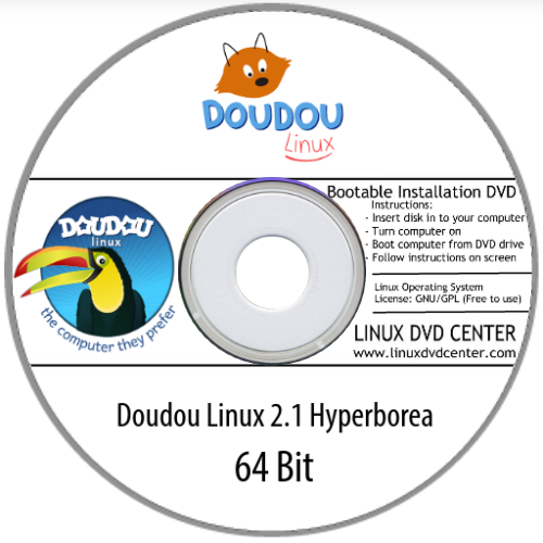 Doudou Linux 2.1 "Linux for Children" (64Bit) - Bootable Linux Installation DVD