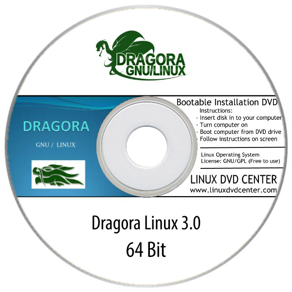 Dragora 3.0 Live (32/64Bit) - Bootable Linux Installation DVD