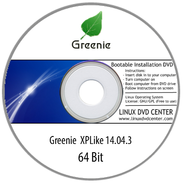 Greenie XPLike 14.04.3 (64Bit) - Bootable Linux Installation DVD