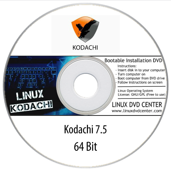Kodachi Linux 7.5 (64Bit) - Bootable Linux Installation DVD