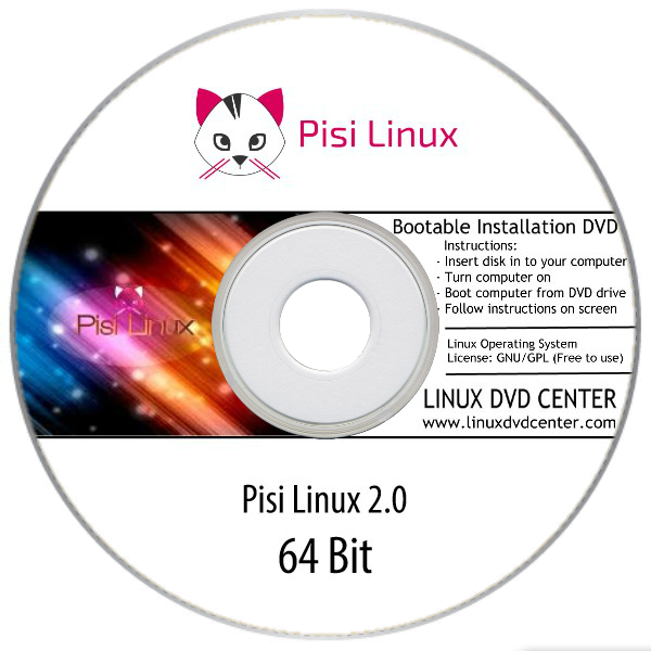 Pisi Linux 2.0 (64Bit) - Bootable Linux Installation DVD