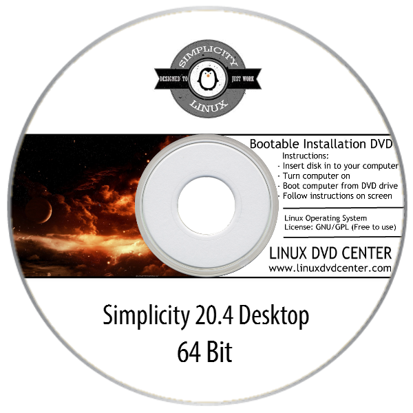 Simplicity Linux 20.4 (64Bit) - Bootable Linux Installation DVD