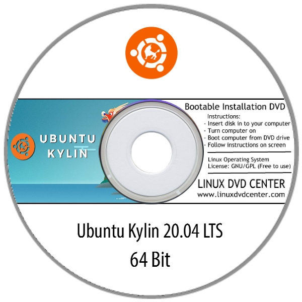 Ubuntu Kylin 20.04 / 21.04 LTS (64Bit) - Bootable Linux Installation DVD