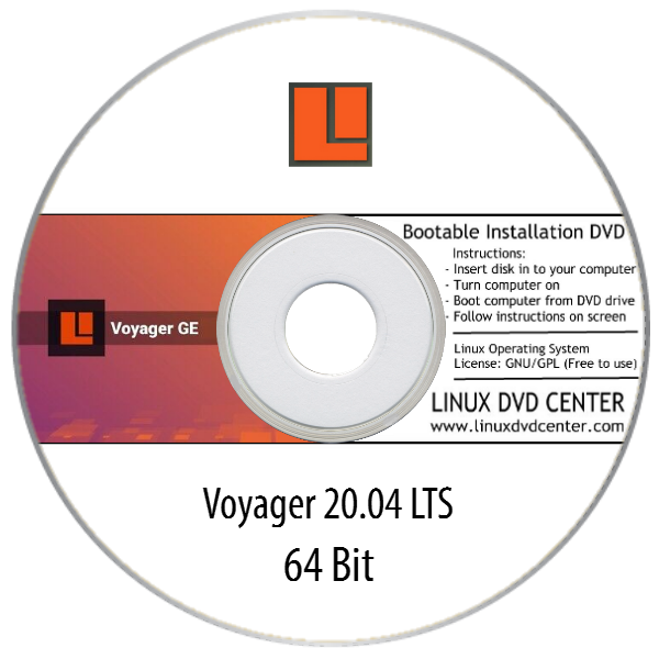 Voyager Live 20.04 LTS (32/64Bit) - Bootable Linux Installation DVD