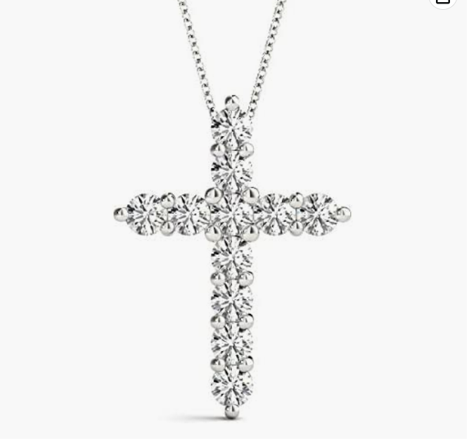 Radiant 0.55 Ct Moissanite Pendant Necklace 14K White Gold