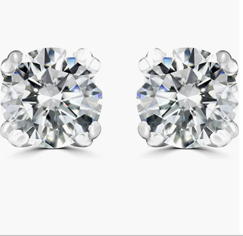 Brilliant Round-Cut 5mm 0.78 Carat Moissanite 925 Sterling Silver Earrings for Women