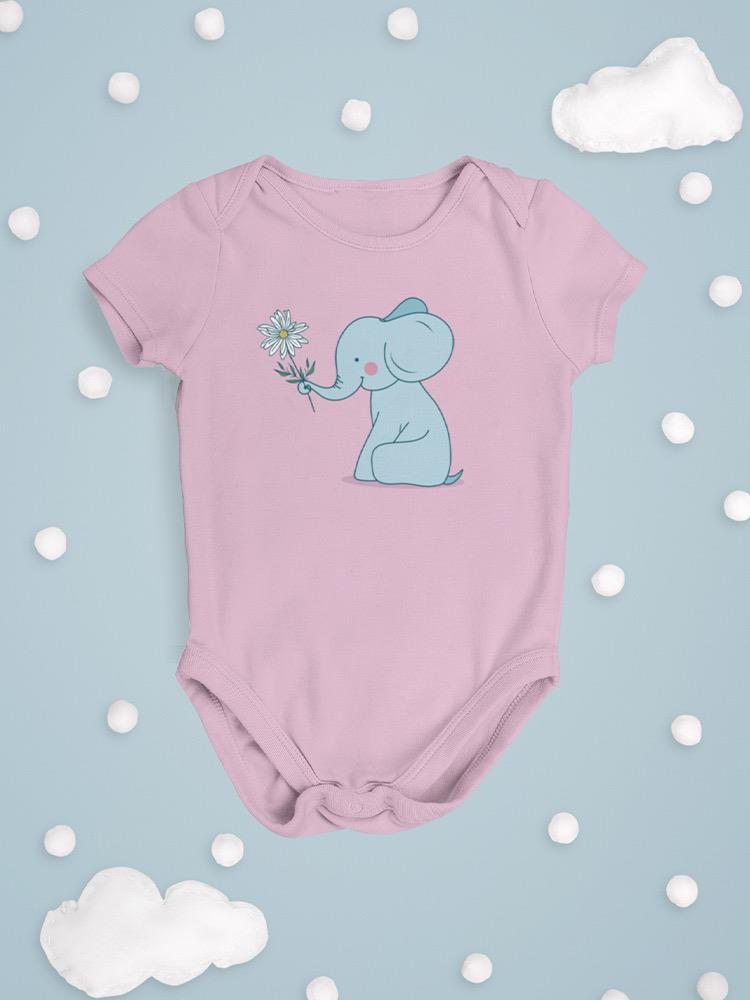 Elephant With A Flower Bodysuit -SmartPrintsInk Designs