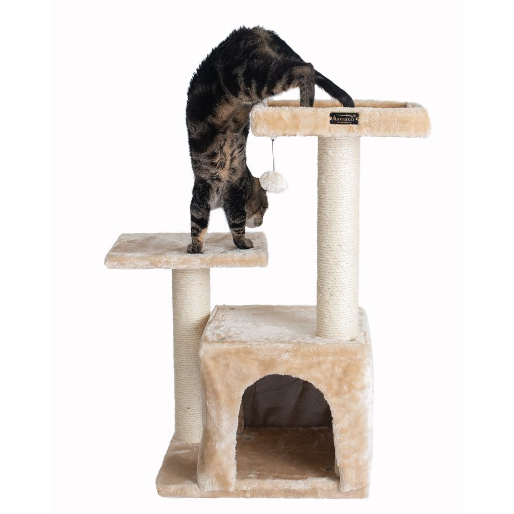 Armarkat Classic Real Wood Cat Tree A3207, 32-Inch Beige