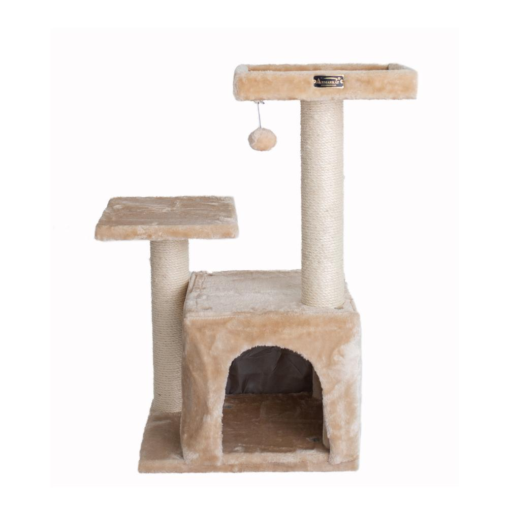 Armarkat Classic Real Wood Cat Tree A3207, 32-Inch Beige