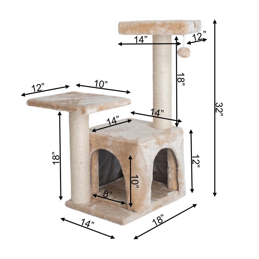 Armarkat Classic Real Wood Cat Tree A3207, 32-Inch Beige
