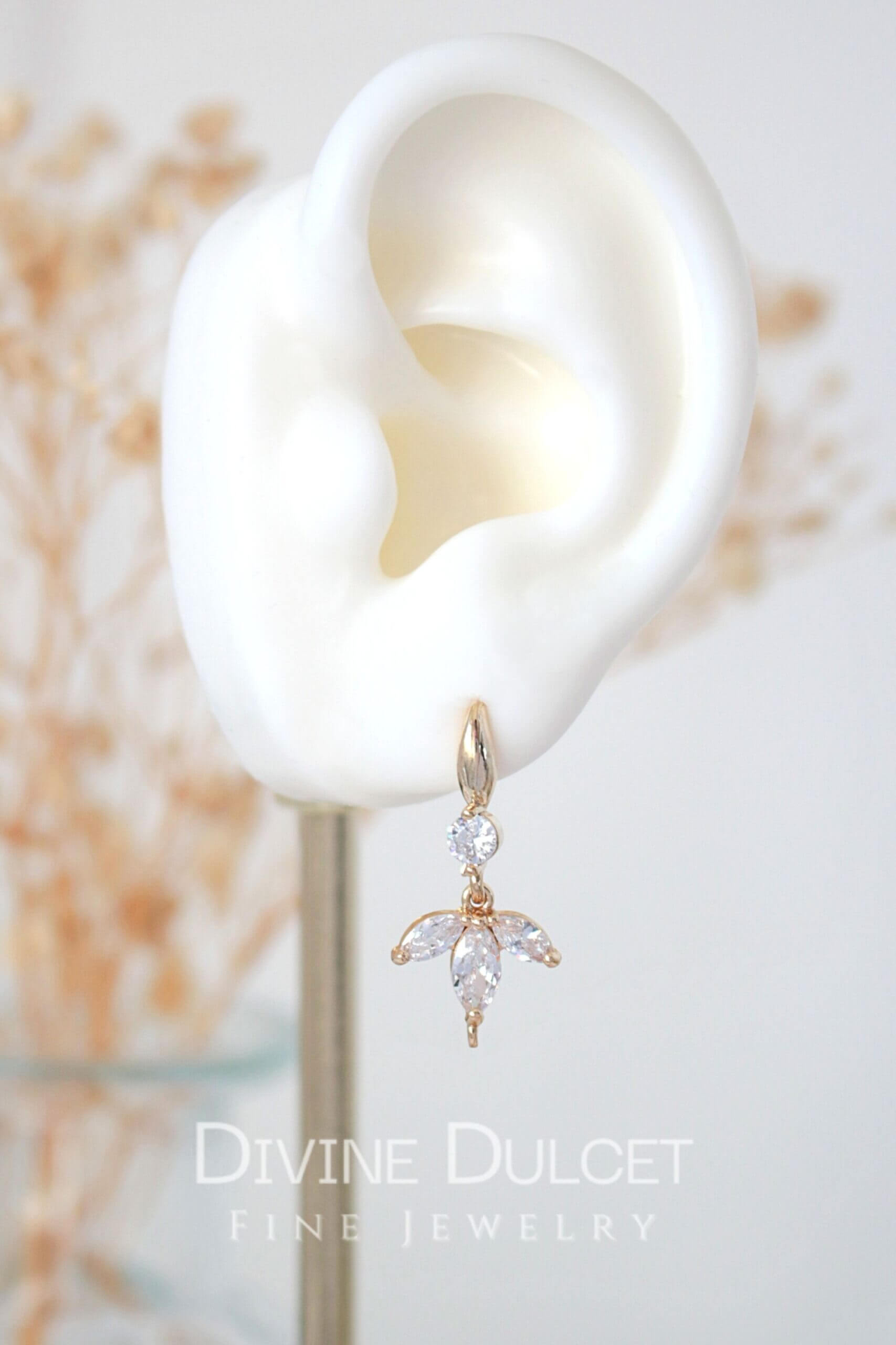 "Bloom" | 24K CZ Flower Petals Hook Earrings